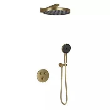 Душевой комплект Sancos Space SC3006BG брашированное золото, С ВНУТРЕННЕЙ ЧАСТЬЮ