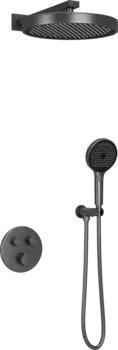 Душевой комплект Sancos Space SC3006GMG вороненая сталь, С ВНУТРЕННЕЙ ЧАСТЬЮ