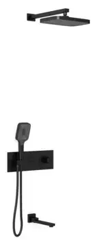 Душевой комплект Vincea с термостатом черный матовый