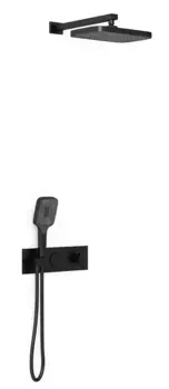Душевой комплект Vincea с термостатом черный матовый