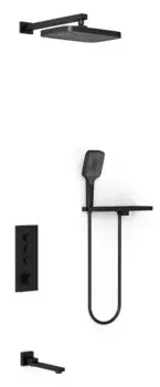 Душевой комплект Vincea с термостатом черный матовый