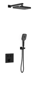 Душевой комплект Vincea с термостатом черный матовый