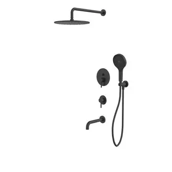 Душевой комплект WHITECROSS Y YSET07TOPBL С ВНУТРЕННЕЙ ЧАСТЬЮ, черный матовый