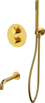 Душевой комплект WHITECROSS Y YSET10GLB С ВНУТРЕННЕЙ ЧАСТЬЮ, брашированное золото