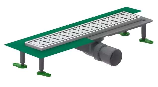 Душевой трап (лоток) CTESI Way Square 600 с решеткой и опорами