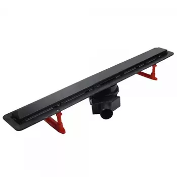 Душевой лоток Pestan Confluo Frameless Line 30 черное стекло глянец, хром матовый