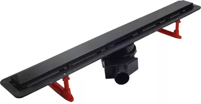 Душевой лоток Pestan Confluo Frameless Line 65 черное стекло глянец, хром матовый