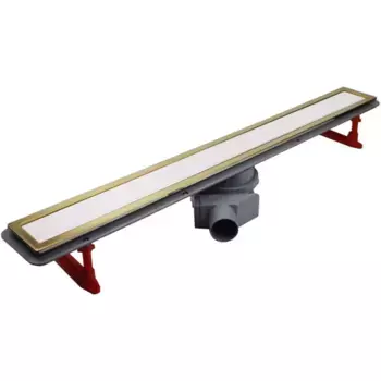 Душевой трап (лоток) Pestan Confluo Premium White Glass Gold Line Confluo Premium White Glass Gold Line 550 белое стекло/позолоченная сталь