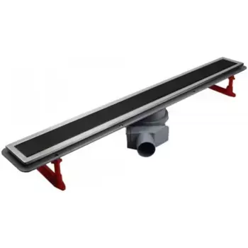 Душевой лоток Pestan Confluo Premium Line 95 черное глянцевое стекло, хром матовый