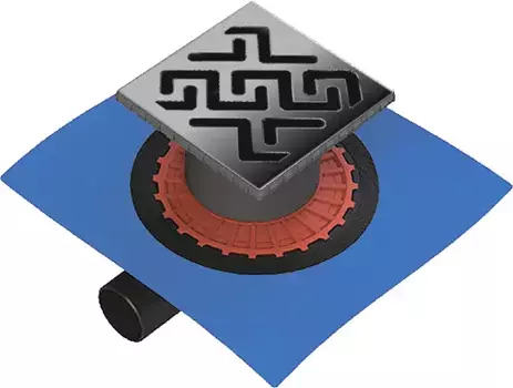 Душевой трап Berges Zentrum Antik 10х10 хром матовый