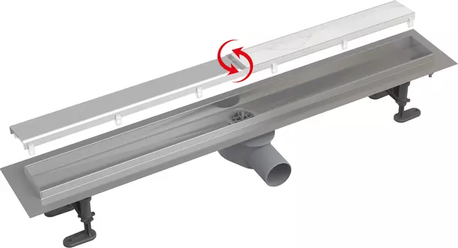 Душевой трап (лоток) AlcaPlast APZ13-DOUBLE9-650 с решеткой и опорами