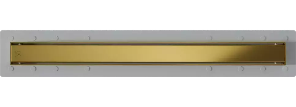 Душевой трап (лоток) CK DRAIN AQCP11-70 Plain GOLD 70 см, щелевая решетка из нержавеющей стали, золото, с рамкой
