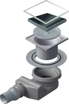 Душевой трап Pestan Confluo Standard Black Glass 4 15х15 черное стекло с рамкой сталь