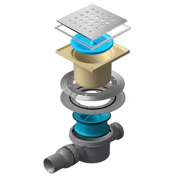 Душевой трап Pestan Confluo Standard Drops 2 Mask 15х15 нержавеющая сталь с рамкой