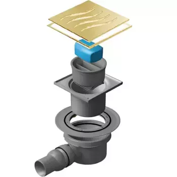 Душевой трап Pestan Confluo Standard Dry 1 Mask Gold 10х10 с рамкой золото