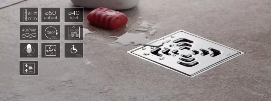 Душевой трап Pestan Square Mask Square 1 Mask 13000073, хром