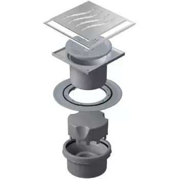 Душевой трап Pestan Confluo Standard Vertical Tide Mask 15х15 нержавеющая сталь с рамкой