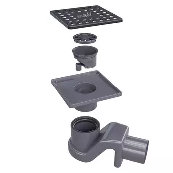 Душевой трап RGW Shower Drain SDR-14, 11х11 см, черный