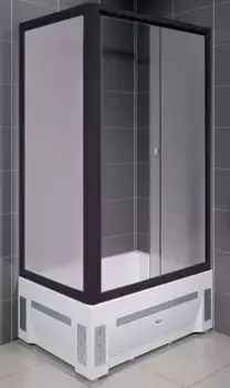 Душевой угол Radomir Верчелли 120х80 L профиль черный стекло матовое с высоким поддоном