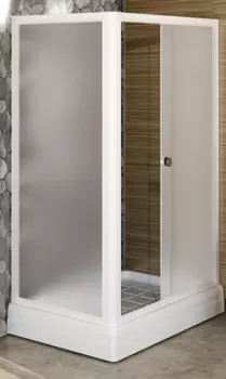 Душевой угол Radomir Верчелли 120х80 L профиль белый стекло матовое с низким поддоном