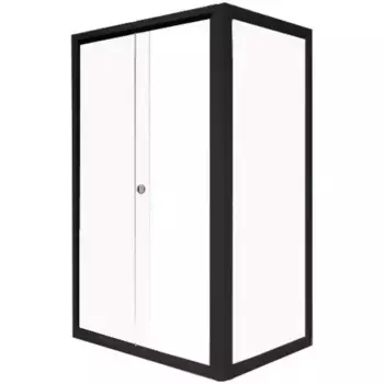 Душевой угол Radomir Верчелли 120х80 профиль черный стекло прозрачное без поддона