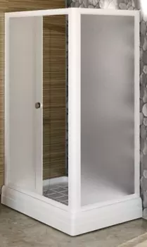 Душевой угол Radomir Верчелли 120х80 R профиль белый стекло матовое с низким поддоном