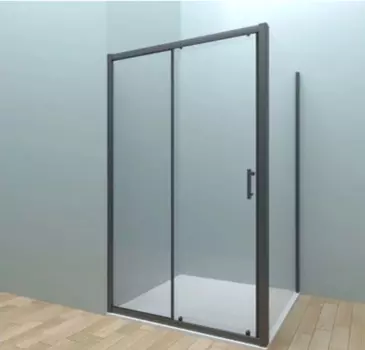 Душевой угол Veconi Rovigo RV-072B, 1100х1000х1900 черный, стекло прозрачное