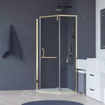 Душевой уголок 90*90*195 RGW HO-084-G Трапеция/Золото/Прозрачное/8 мм (2 уп.)