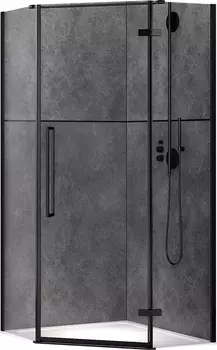 Душевой уголок Abber Ewiges Wasser AG05080B 80x80, профиль черный, стекло прозрачное