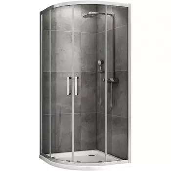 Душевой уголок Abber Schwarzer Diamant AG01100 100x100, профиль хром, стекло прозрачное
