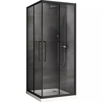 Душевой уголок Abber Schwarzer Diamant AG02100BH 100x100, профиль черный, стекло прозрачное