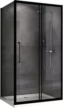 Душевой уголок Abber Schwarzer Diamant 110х70 AG30110BH-S70B-S70B черный, стекло прозрачное