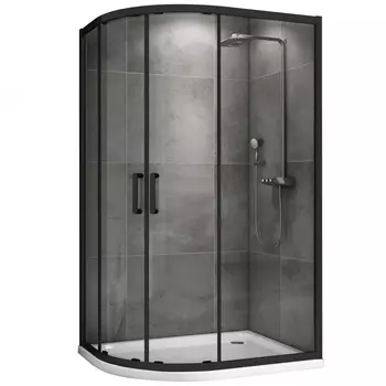 Душевой уголок Abber Schwarzer Diamant AG01119B 110x90, профиль черный, стекло прозрачное