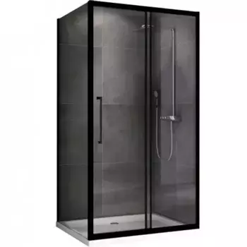 Душевой уголок Abber Schwarzer Diamant 130х100 AG30130BH-S100B черный, стекло прозрачное