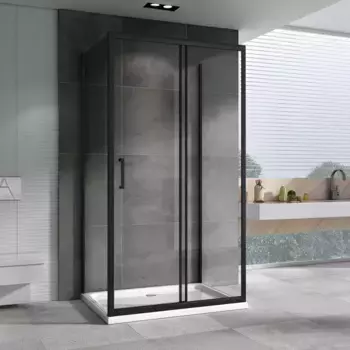 Душевой уголок Abber Schwarzer Diamant 140х85 черный стекло прозрачное