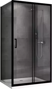 Душевой уголок Abber Schwarzer Diamant 140x50 профиль черный стекло прозрачное