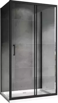 Душевой уголок Abber Schwarzer Diamant 140x50 профиль черный стекло прозрачное