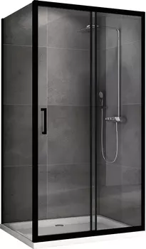 Душевой уголок Abber Schwarzer Diamant 150x50 профиль черный стекло прозрачное