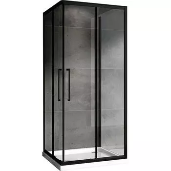 Душевой уголок Abber Schwarzer Diamant AG02080BH 80x80, профиль черный, стекло прозрачное