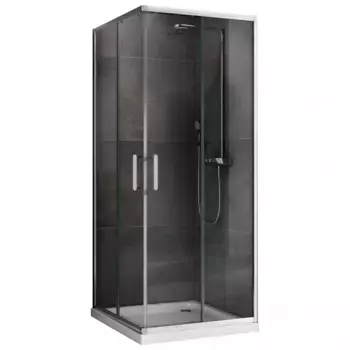 Душевой уголок Abber Schwarzer Diamant AG020905 90x90, профиль хром, стекло прозрачное