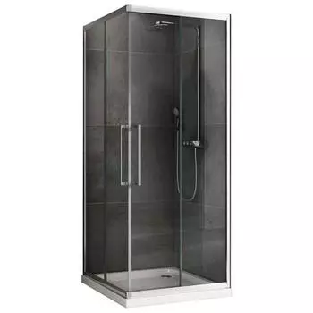 Душевой уголок Abber Schwarzer Diamant AG02090H 90x90, профиль хром, стекло прозрачное