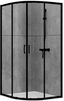 Душевой уголок Abber Schwarzer Diamant AG01090B 90x90, профиль черный, стекло прозрачное