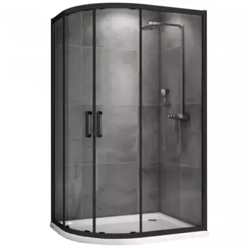 Душевой уголок Abber Schwarzer Diamant AG01190B 100x90, профиль черный, стекло прозрачное