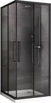 Душевой уголок Abber Schwarzer Diamant AG02090BH 90x90, профиль черный, стекло прозрачное