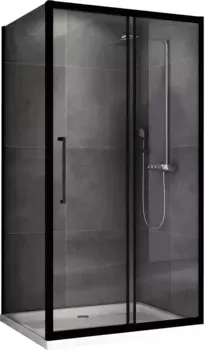 Душевой уголок Abber Schwarzer Diamant AG30120BH-S50B 120x50, профиль черный, стекло прозрачное