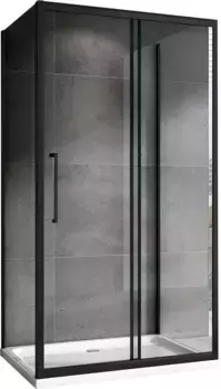 Душевой уголок Abber Schwarzer Diamant AG30150BH-S60B-S60B 150x60, профиль черный, стекло прозрачное