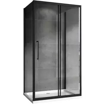 Душевой уголок Abber Schwarzer Diamant AG30150BH-S80B-S80B 150x80, профиль черный, стекло прозрачное