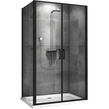 Душевой уголок Abber Sonnenstrand 100х75 AG04100BC-S75B черный, стекло прозрачное