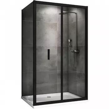 Душевой уголок Abber Sonnenstrand 100х85 AG07100B-S85B черный, стекло прозрачное