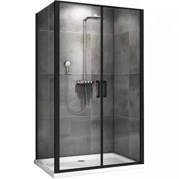 Душевой уголок Abber Sonnenstrand AG04100BC-S85B 100x85, профиль черный, стекло прозрачное